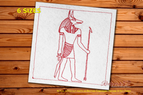 Ancient God of Egypt Redwork for Embroidery Lovers