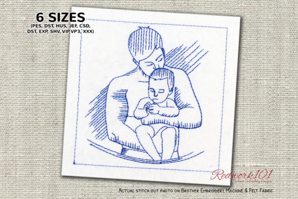Boy and Father Machine Embroidery Design Review