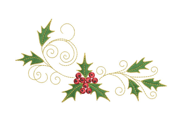 Christmas Holly Ornament: A Timeless Embroidery Design