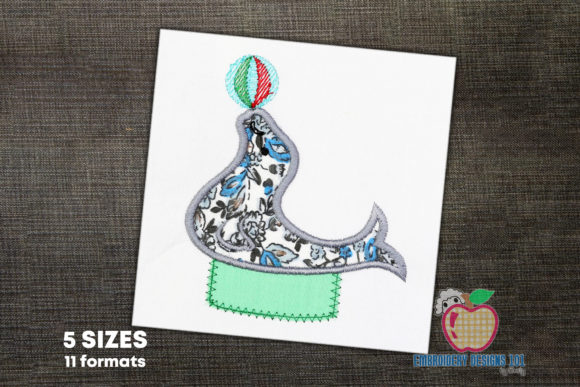 Circus Seal Playing with Ball Applique Design Review