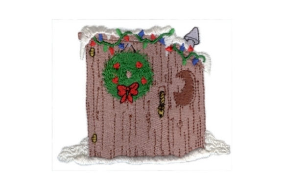 Festive Outhouse: A Seasonal Embroidery Design for Creative Sellers