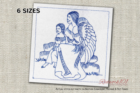 Helper Angels Lineart: A Delightful Embroidery Design for Boutique Apparel