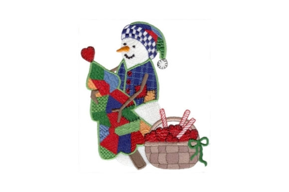 Patchwork Snowman Embroidery Design Review for Business Use