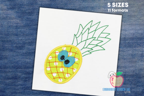 Pineapple with Green Leaf on the Top Embroidery Design Review