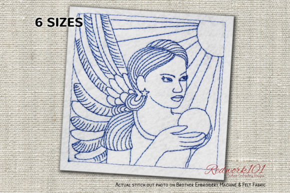Power Angels Redwork: A Bold Embroidery Design for Craft Fairs