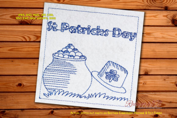 St Patricks Day Pot with Full of Gold Coin Embroidery Design Review