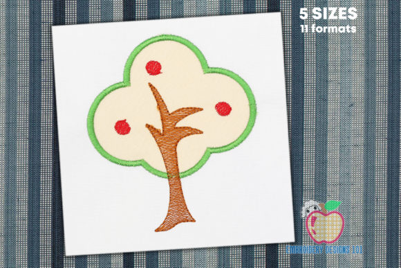 Tree With Fruits On It Applique for Kids: A Versatile Embroidery Design