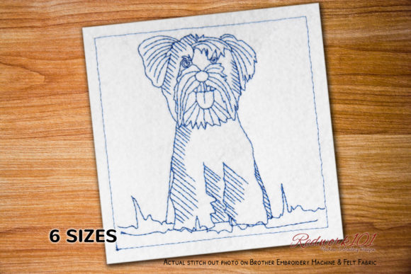 Yorkshire Terrier Dog Redwork for Small Business Merch